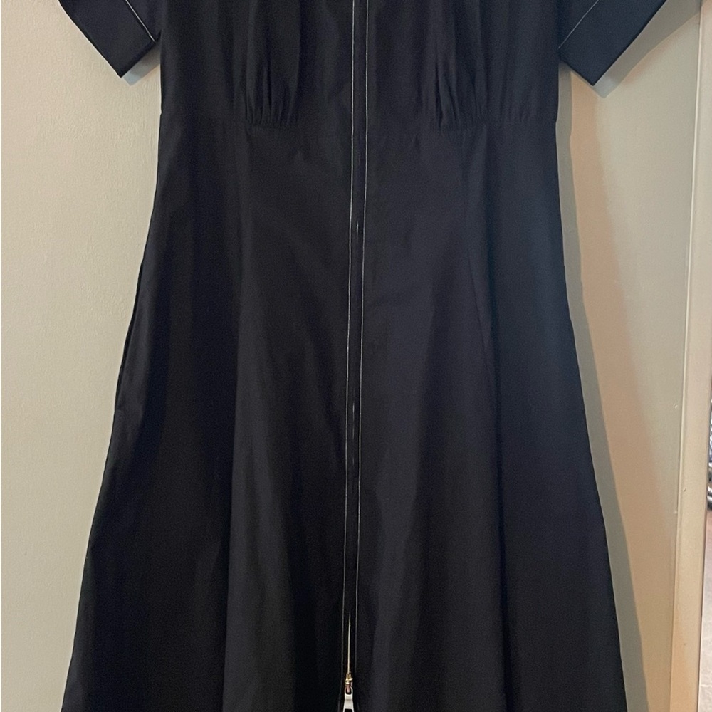 J. Crew Black Short-Sleeve Zip-Front Midi Shirt-Dress - Picture 5 of 10